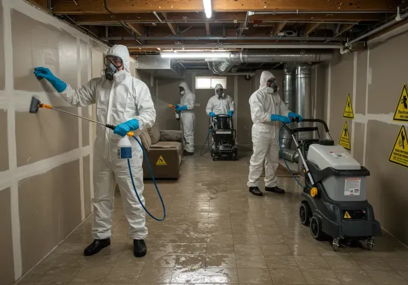 Basement Moisture Removal and Structural Drying process in Patton Village, TX